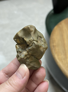 有钳 新疆戈壁奇石手把玩件 沙漠漆玛瑙原石象形石桌面小摆件