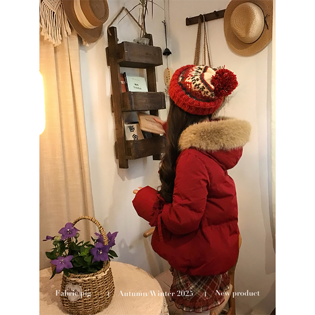 织物猪 黄油软糖 甜美风红色短款棉服外套女冬季可爱连帽新年棉袄,淘宝优惠券,粉丝福利购,淘宝优惠卷