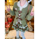 Fabric Pig Senyu Tangqiao Retro forest-style outfit fake two-piece sweater for women winter sweet green long-sleeved sweater