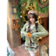 Fabric Pig Senyu Tangqiao Retro forest-style outfit fake two-piece sweater for women winter sweet green long-sleeved sweater