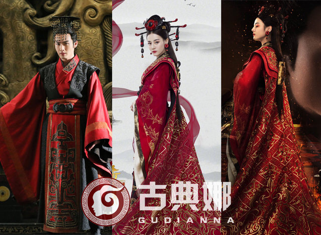 Classical Chinese style bride wedding Hanfu beauty ancient costume