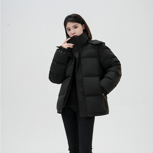 95%白鹅绒羽绒服男女短款2026新款加厚立领面包情侣宽松中戏 - 图1