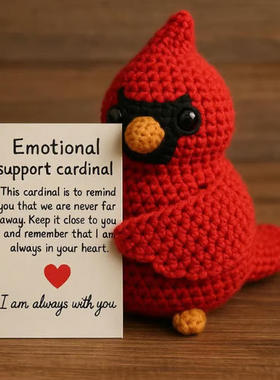 跨境Emotional Support Crochet Cardinal情感支持钩针红衣主教