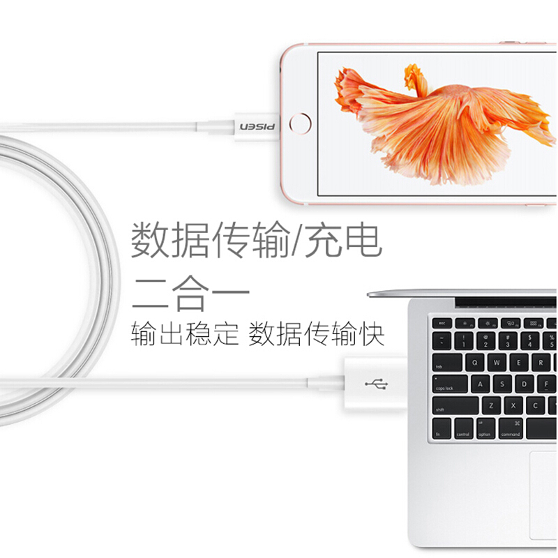 品胜iPhone数据线USB适用苹果充电线快充14专用13ProMax器12加长XsMAX短11Pro车用ipad手机xr车载ios平板6s8p