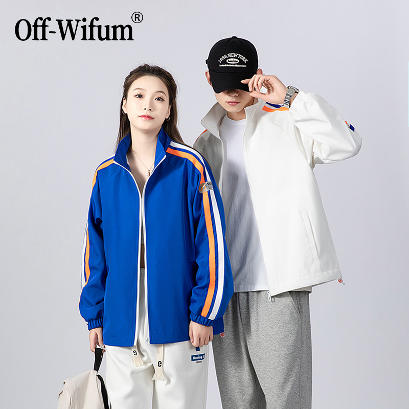 off-wifum春秋季休闲棒球服夹克上衣潮牌男情侣宽松加厚立领棒球服外套-第1张图片-提都小院