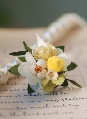 原创设计永生花婚礼戒指