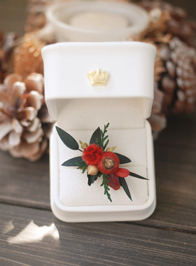 圣诞新年礼物永生花戒指