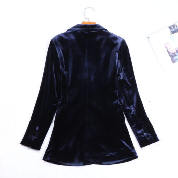 Xuanying Landi ຂອງແທ້ velvet suit jacket suit collar slim temperament ສີດໍາ velvet suit top ສໍາລັບແມ່ຍິງ