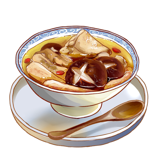 美味养生汤鸡汤肉汤排骨汤羹手绘美食美味鸡汤插画PNG免扣素材 - 图1
