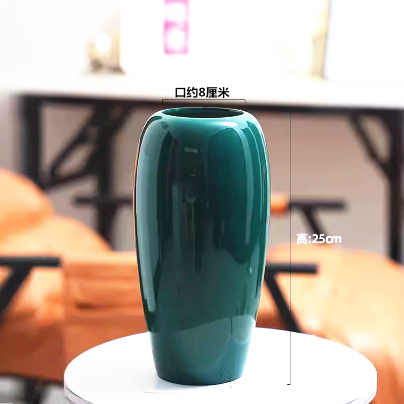 中国风红色仿陶瓷花瓶摆件桌面客厅玄关干花插花瓶仿真花花艺装饰
