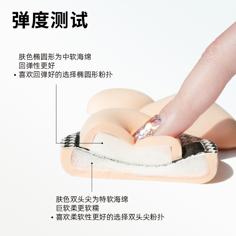 GUOXIAONIU郭小妞千鸟格粉扑大号尖头棉花糖气垫粉扑干湿两用定妆 - 图1