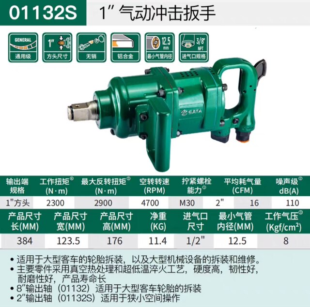 Shida wind cannon pneumatic wrench high torque truck heavy impact wrench steam repair tire storm machine tool