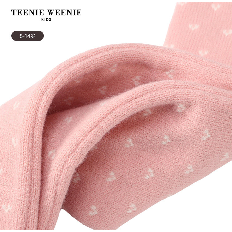 TeenieWeenie Kids小熊童装25年新款秋冬女童费尔岛提花针织围巾