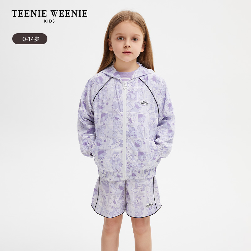 【UPF40+防晒服】TeenieWeenieKids小熊童装24夏女童宝芝麻街套装