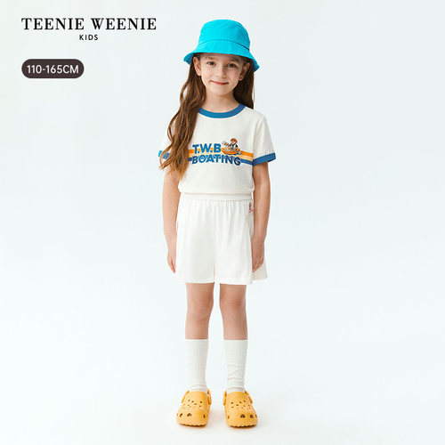 TeenieWeenie Kids小熊童装26夏新款女童甜美百褶A版裙裤弹力短裤 - 图0