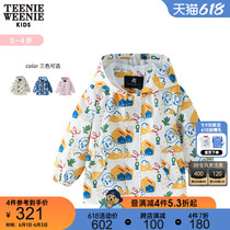 TeenieWeenie Kids small bear boy dress male and female baby 22 years autumn new printed Lianhood jacket jacket