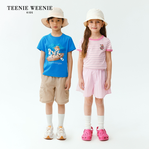 【李佳琦直播间】TeenieWeenie Kids亲子T/条纹T/舒适短裤/弹弹裤 - 图0