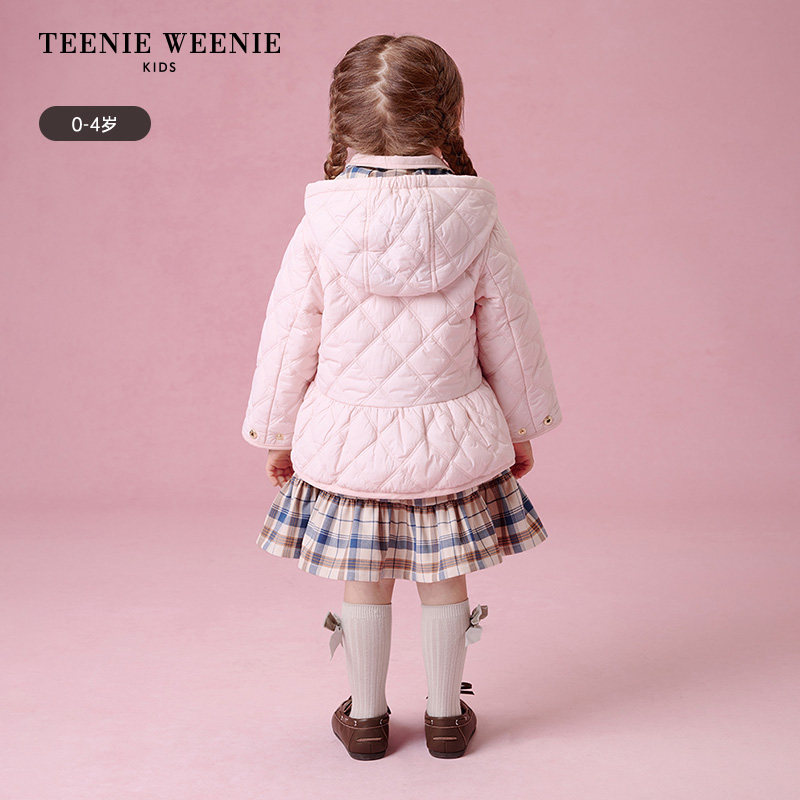 TeenieWeenie Kids小熊童装25年新款秋冬女宝宝可拆连帽棉服外套,淘宝优惠券,粉丝福利购,淘宝优惠卷