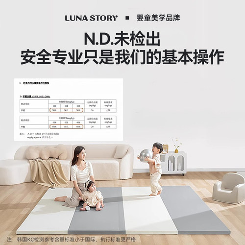 lunastory婴儿爬行垫加厚地垫防摔折叠PU宝宝爬爬垫打地铺无甲醛 - 图1