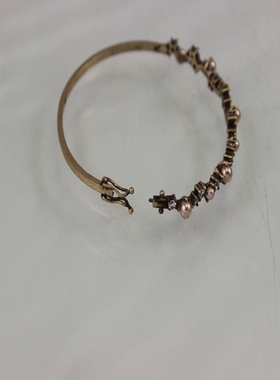 轻奢破碎感镶钻半圈锆石铜制手镯