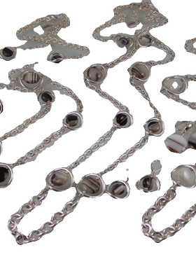 经典玉石耳夹长项链耳环