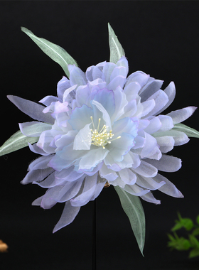 古风紫色昙花发饰仙气烫花发夹汉服配饰簪花国风旗袍唐风手工头花