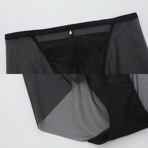 安莉芳专柜新品花卉蕾丝性感透视中腰三角裤女士舒适内裤E200914 - 图3