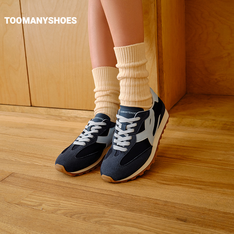 【所有女生的衣橱直播间】Toomanyshoes三分球撞色平底阿甘鞋女