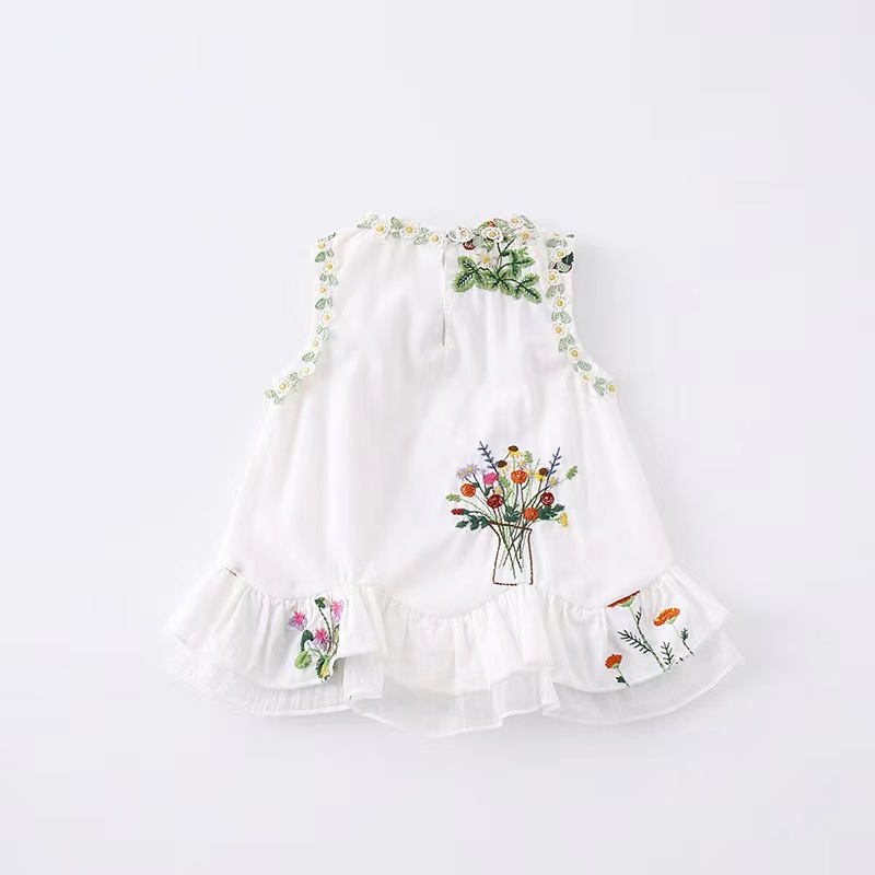 婴儿衣服夏季薄款连体衣女宝宝新中式国风刺绣周岁拍照礼服包屁衣 - 图2