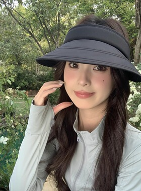 新款防晒帽夏季防紫外线空顶大帽檐遮阳帽子女夏季百搭户外太阳帽