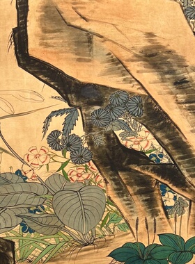仿古玩收藏古董国画名家字画中堂画横幅四条屏客厅装饰秋虫画草图