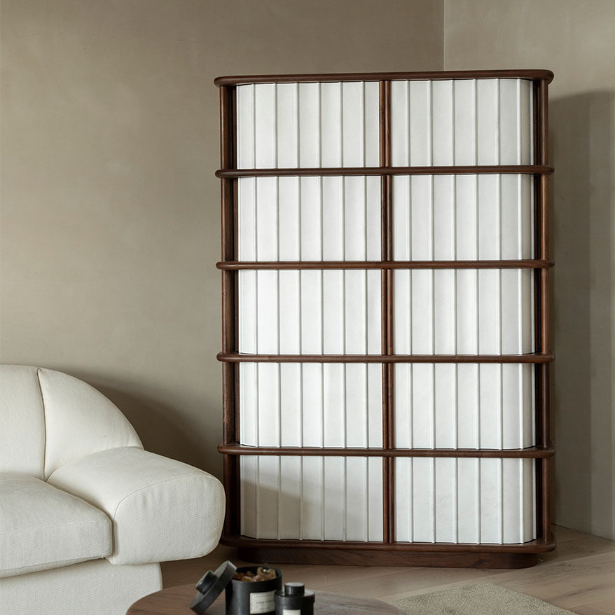 梵几|卷轴置物柜 书柜轻奢收纳柜收藏品置物架黑胡桃木抽拉门柜,淘宝优惠券,粉丝福利购,淘宝优惠卷