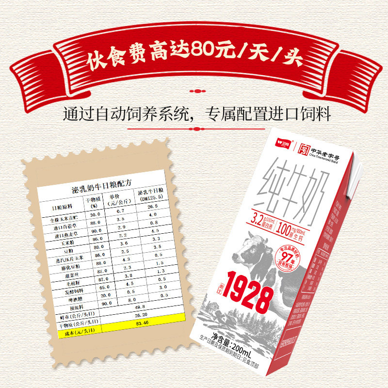 卫岗旗舰店纯牛奶学生青少年成人营养早餐牛奶整箱250ml*16盒