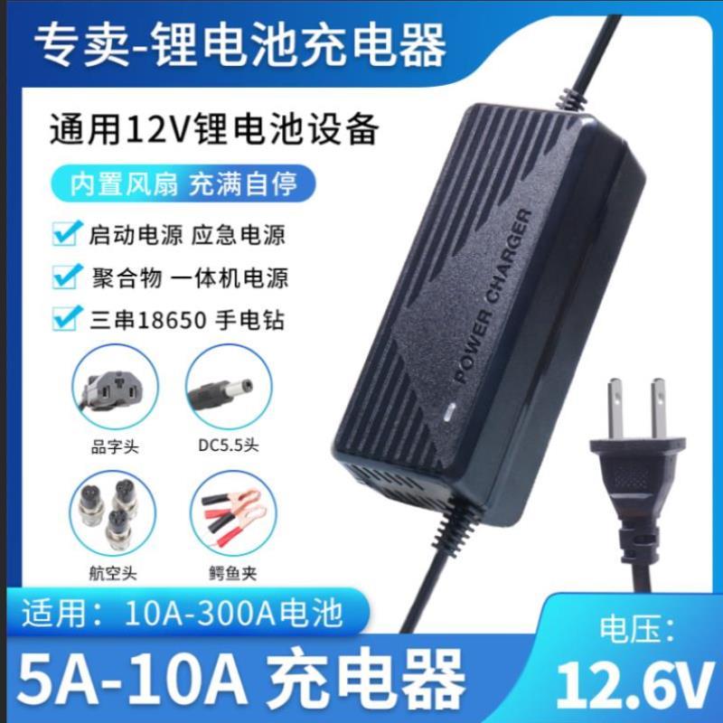 12V锂电池一体机充电器12.6V5A智能聚合物三元18650组6A8A10A户# - 图2