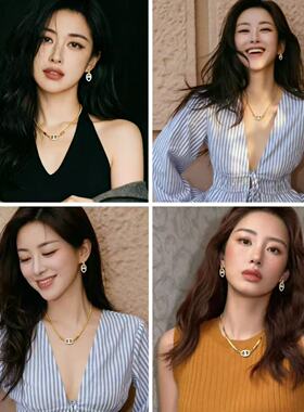 2026新款猪鼻子金银双色耳环女