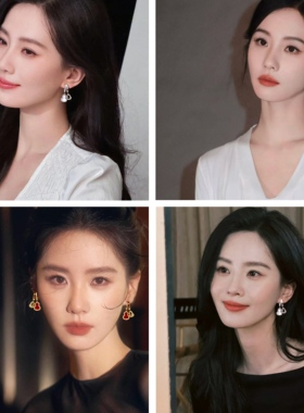 春夏双红玛瑙葫芦耳环女小众设计