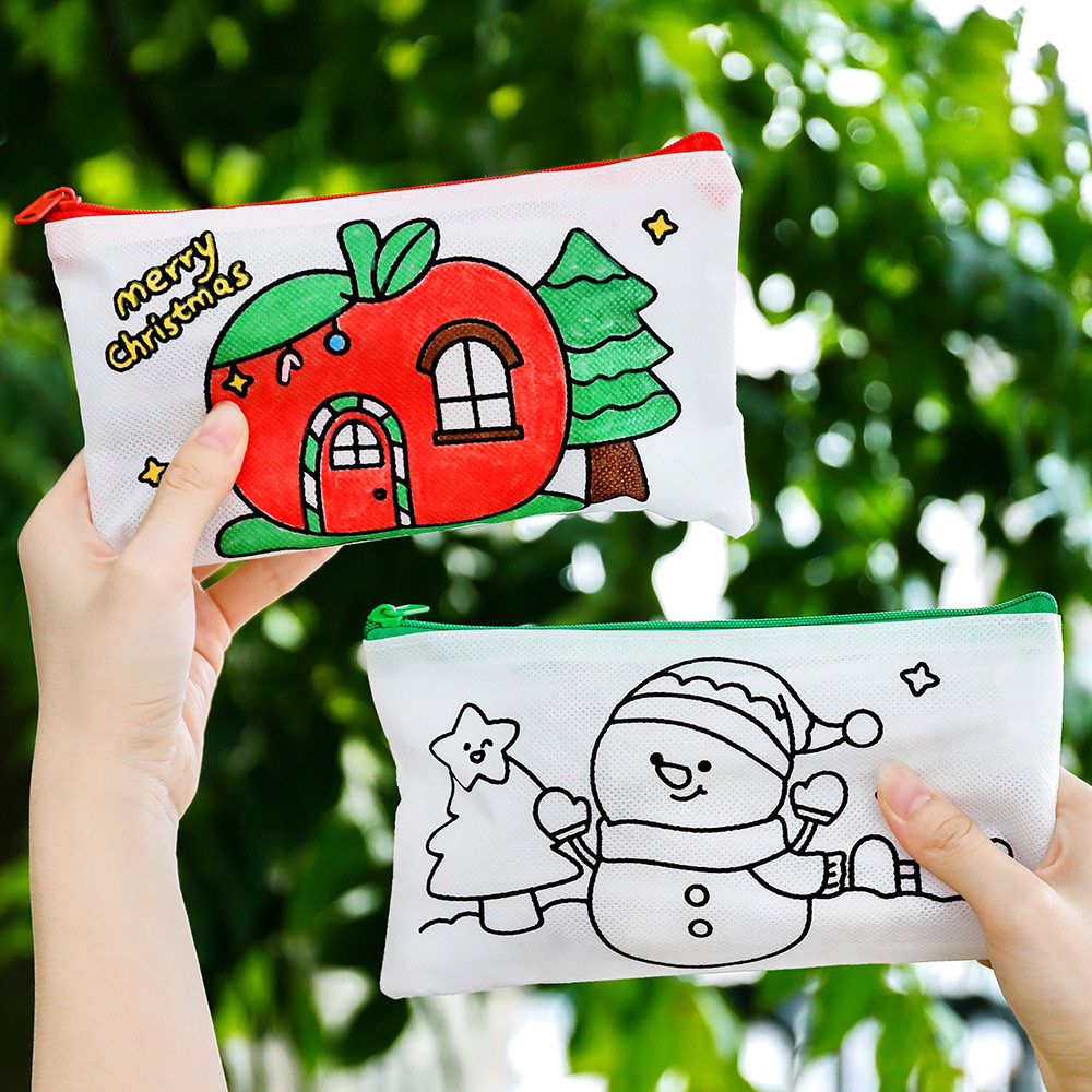 Cross-border Christmas graffiti pencil bag for toddlers