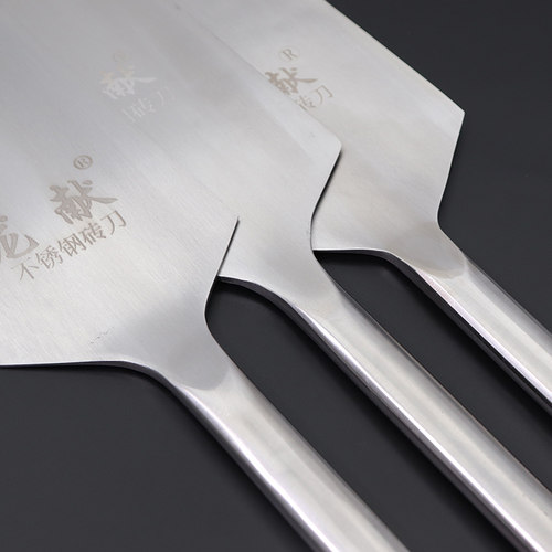 不锈钢轻薄款砌刀泥工砖刀手动瓦刀建筑砍砖刀双面砌墙刀龙水产地 - 图2