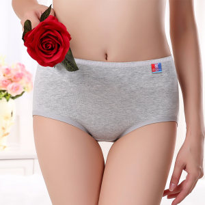 北极绒女士内裤纯棉档中腰提臀胖MM200斤加大码妈妈女三角短裤头