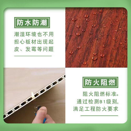 竹木纤维集成墙板快装护墙板墙面吊顶板材自装修材料pvc扣板装饰 - 图0