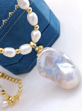 淡水珍珠巴洛克项链小米珠项链