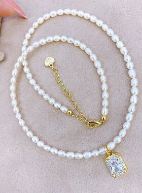 mm天然淡水小珍珠项链女ins锁骨