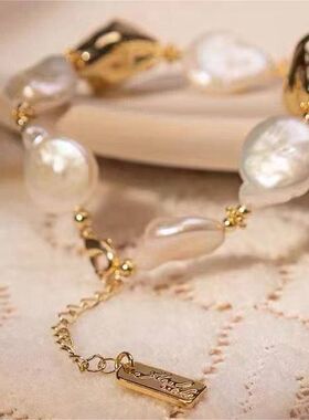 推荐矩形淡水珍珠巴洛克项链ot