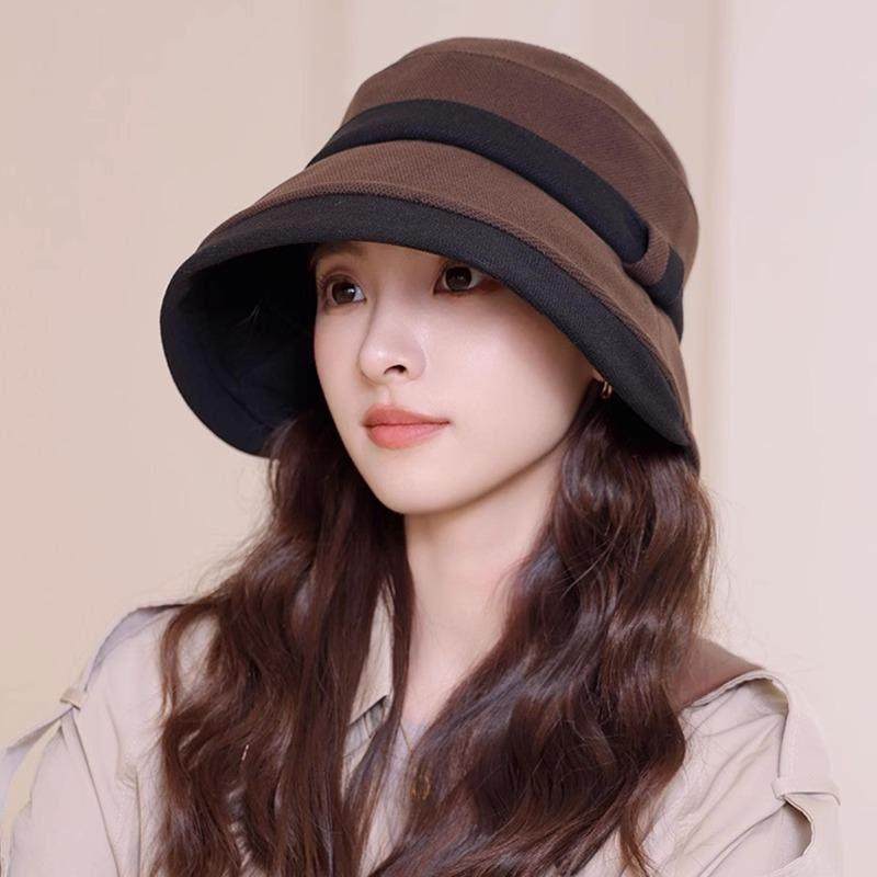 春季秋冬季加厚保暖双色拼接渔夫帽子女款逛街时尚赫本风简0122u,淘宝优惠券,粉丝福利购,淘宝优惠卷