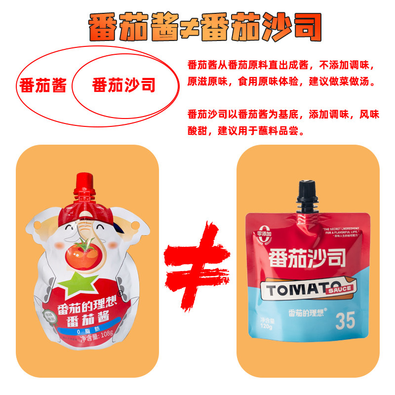 新疆番茄酱4袋装小包装儿童无添加健康家用炒菜炖汤0脂肪108g,淘宝优惠券,粉丝福利购,淘宝优惠卷