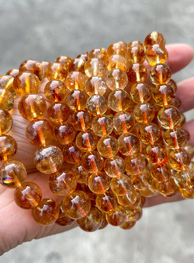 天然黄塔晶大金霸手串男女7A招财黄水晶串珠手链饰品