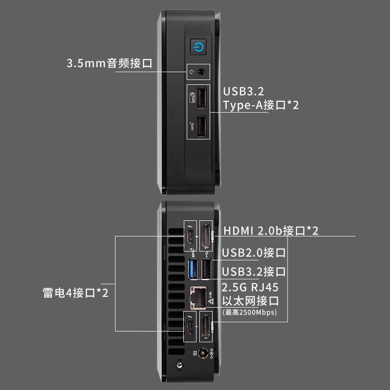 英特尔Intel NUC12WSKi5/WSHi7华尔街峡谷迷你主机微型台式电脑整机mini便携办公商用炒股4K多屏HTPC华硕PN64 - 图1