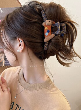 小众设计款可爱毛毡抓夹后脑勺发夹女2025新款高级感鲨鱼夹发量大