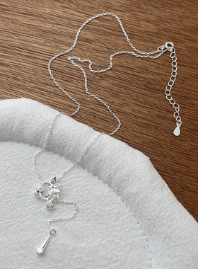 银枫叶锆石链条流苏项链女简约小众设计港2026年新款轻奢原创设计