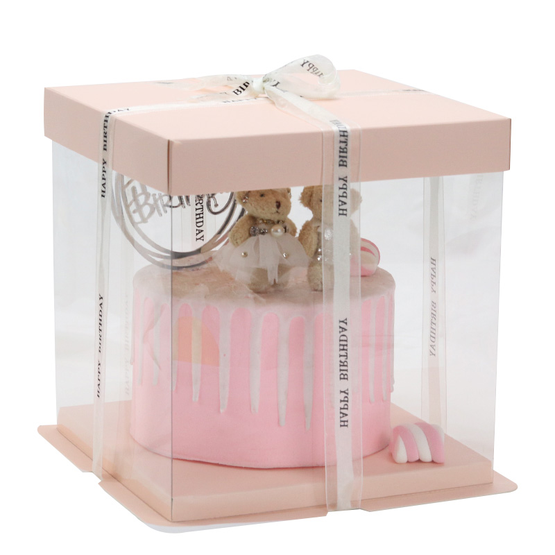 透明蛋糕盒子包装盒46810寸单层双层加高网红透明生日千层蛋糕盒 - 图3
